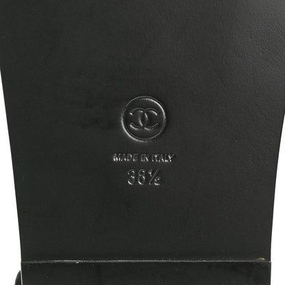Chanel Grained Calfskin Velcro Dad Sandals 38.5 Black 8 of 9