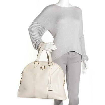 Saint Laurent Leather Oversized Muse Ivory 2 of 9