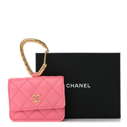 Chanel Lambskin Quilted CC Hook Card Holder Pink 9 of 9