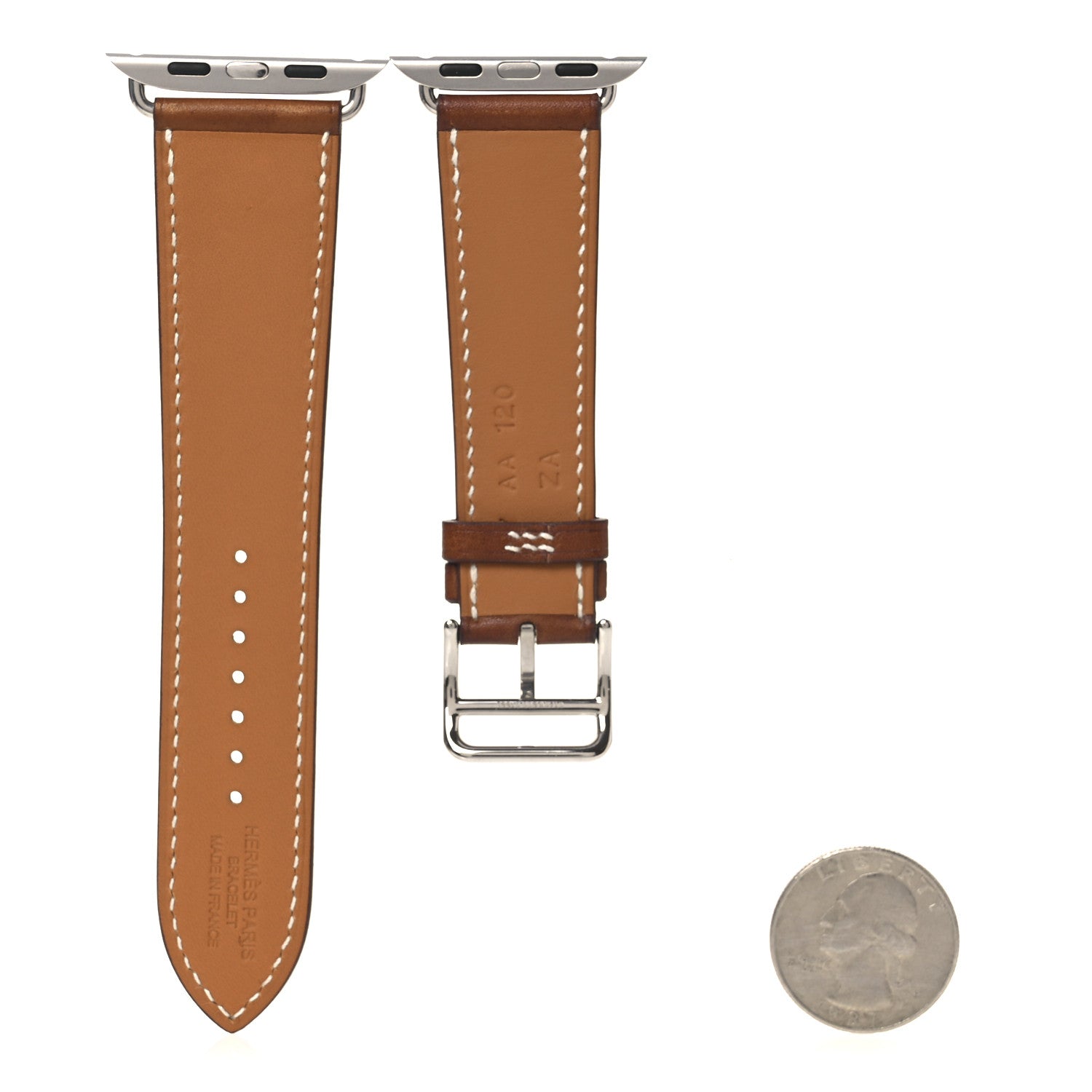 Hermes Barenia 42mm Apple Watch Single Tour Band Fauve 2 of 8