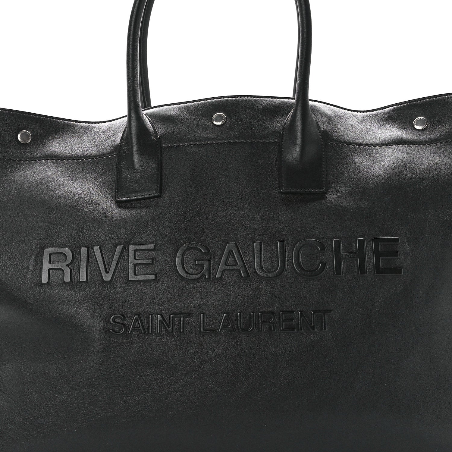 Saint Laurent Vitello Rive Gauche Large Tote Black 8 of 12