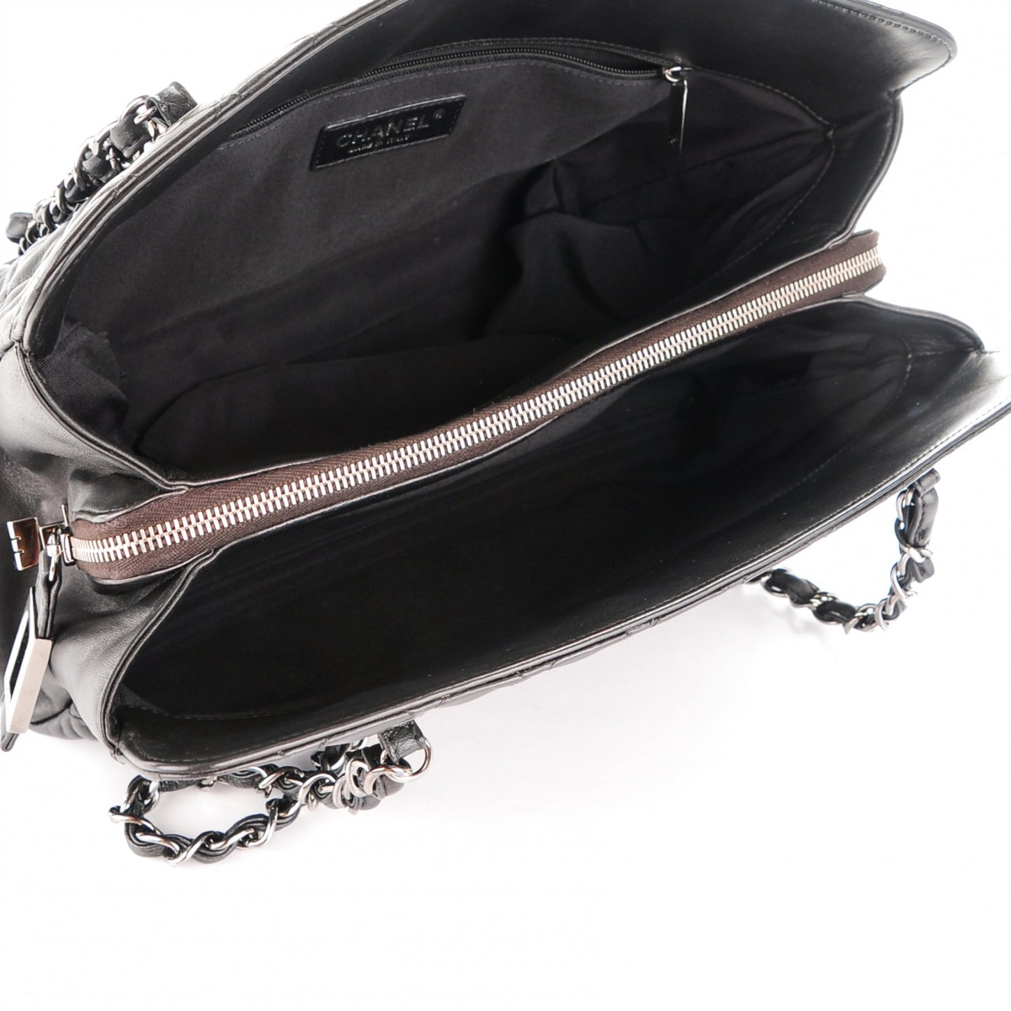 Lambskin Quilted CC Shopping Tote Black
