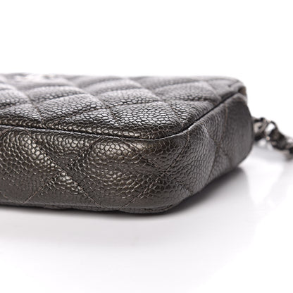 Chanel Caviar Quilted Small Clutch With Chain Dark Charcoal 16 of 17