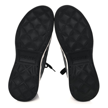 Chanel Velvet Calfskin Mixed Fibers CC Sneakers 38.5 Black 5 of 9
