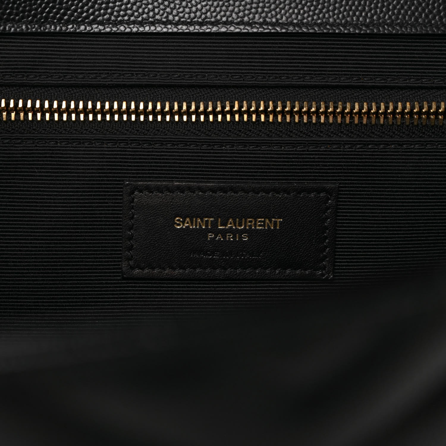 Saint Laurent Grain De Poudre Matelasse Chevron Large Monogram Satchel Black 6 of 10