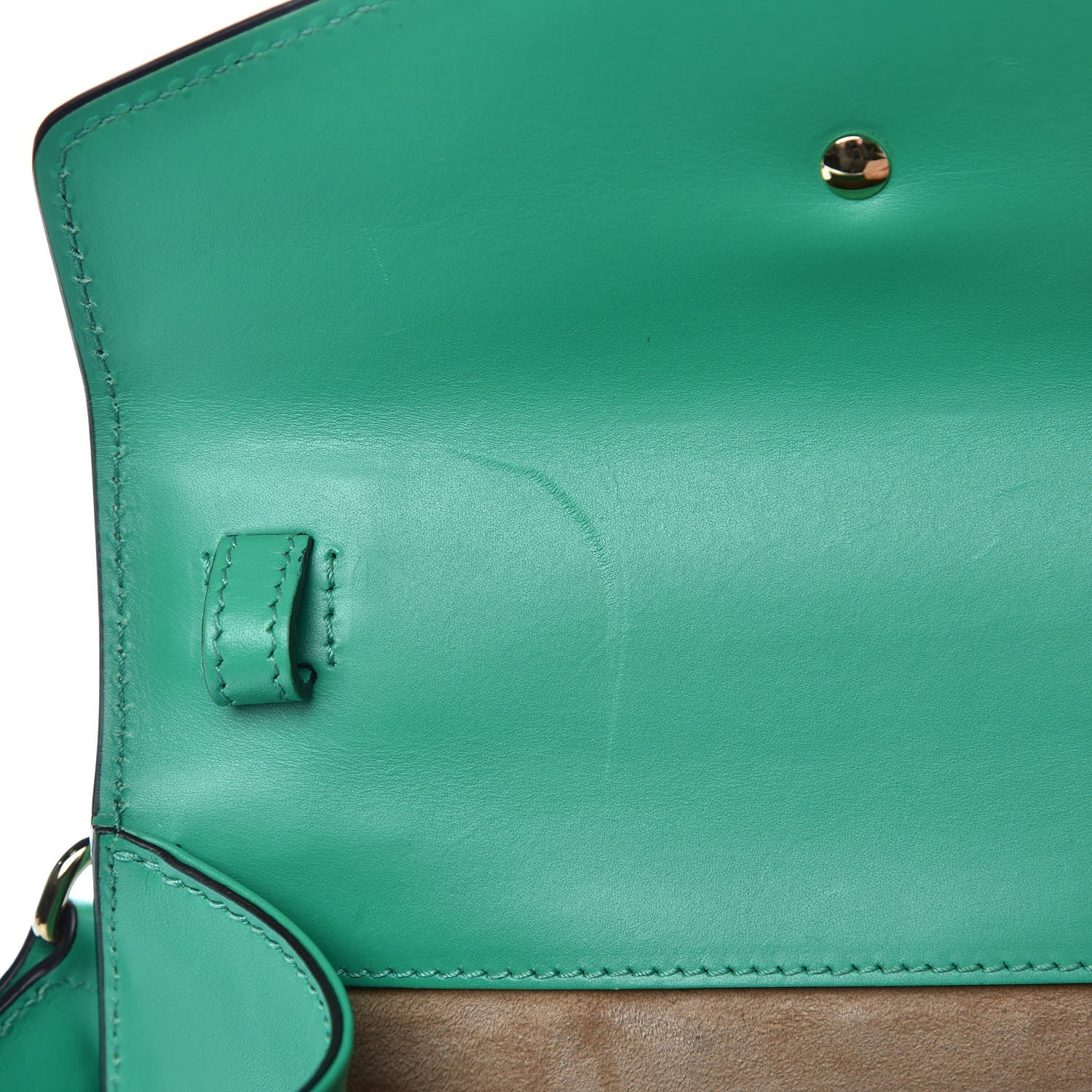 Gucci Vitello Fontanella Web Mini Sylvie Top Handle Bag Synthetic Green Garden 10 of 10
