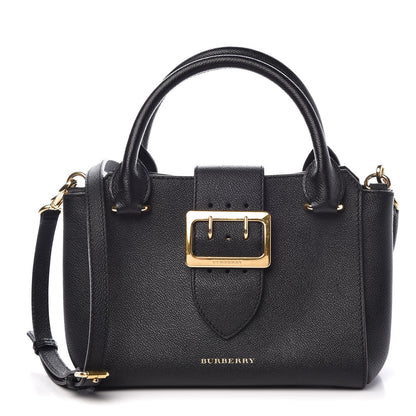 Burberry Soft Grain Calfskin Small Buckle Tote Black 1 of 9