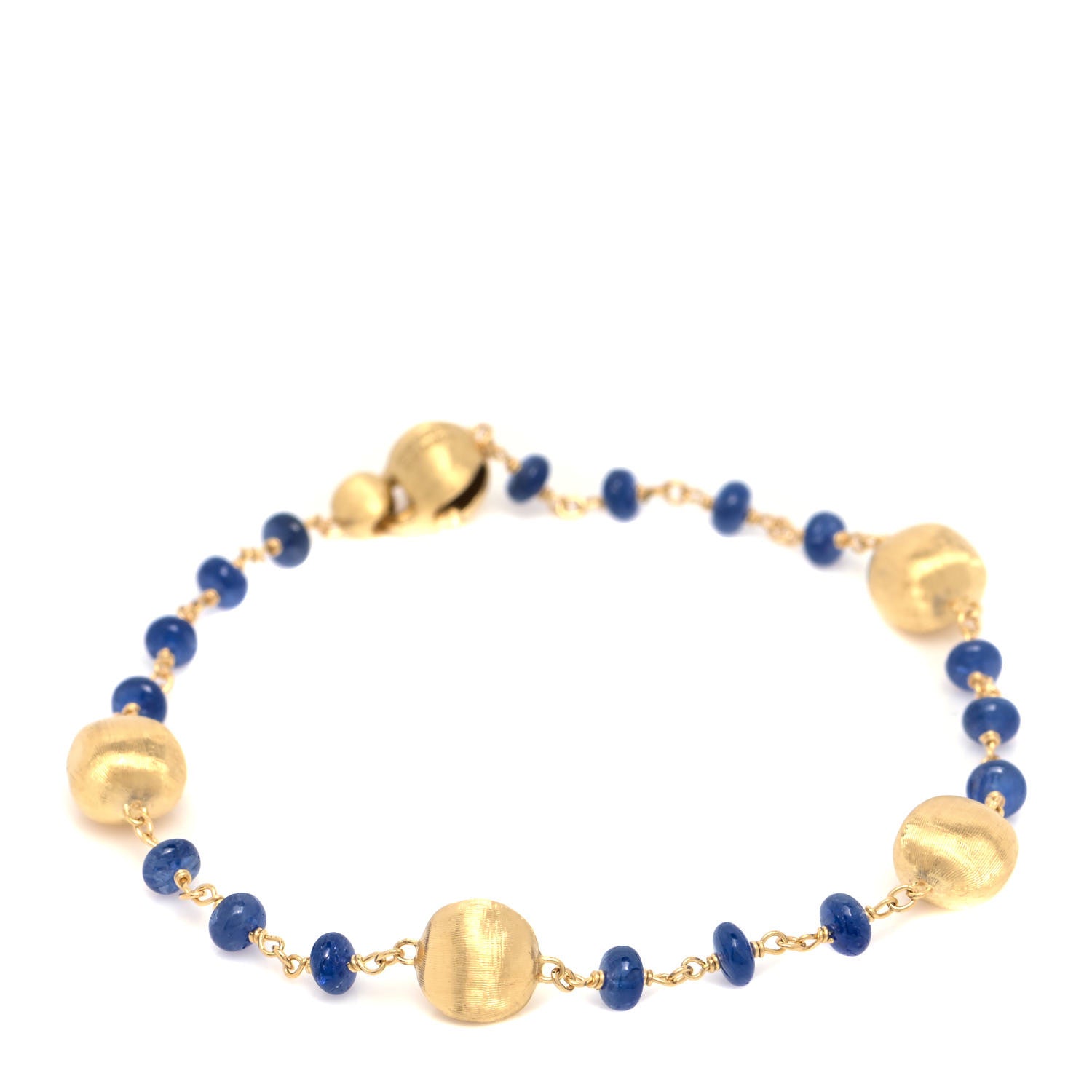 Marco Bicego 18K Yellow Gold Blue Sapphire Africa Bracelet 4 of 5