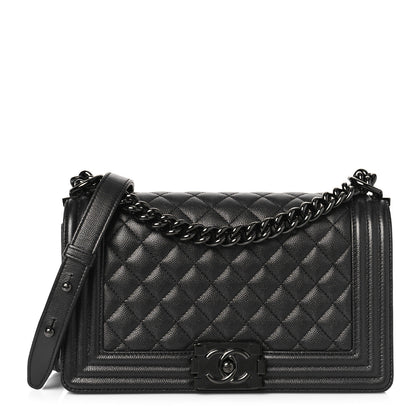 Chanel Caviar Quilted Medium Boy Flap So Black 1 of 9