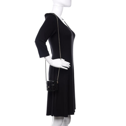 Chanel Patent Quilted Round Small Vanity With Chain Black 2 of 12