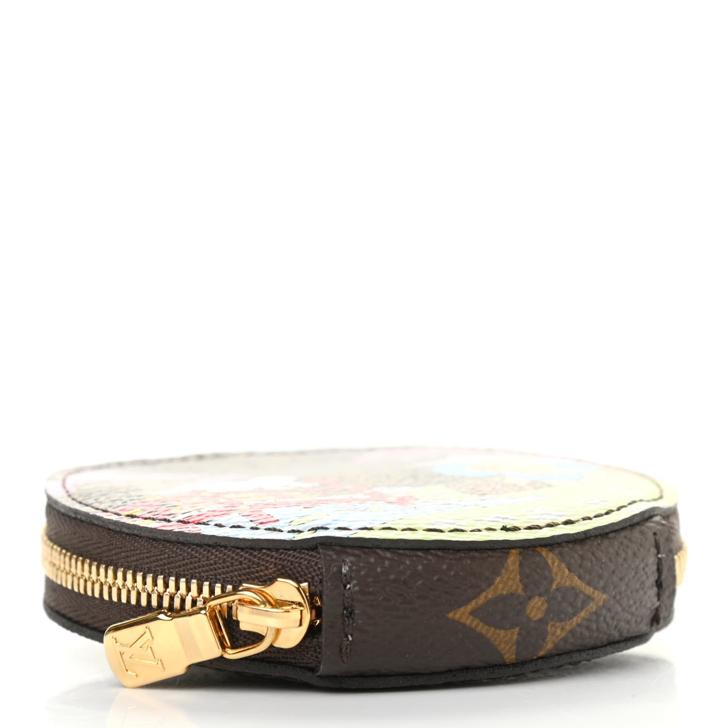 Louis Vuitton Monogram 2021 Christmas Animation Japanese Garden Round Coin Purse Wisteria Pink 3 of 4