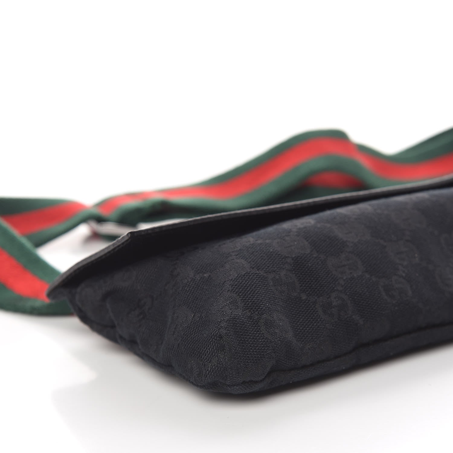 Gucci Monogram Web Belt Pouch Bag Black 8 of 10
