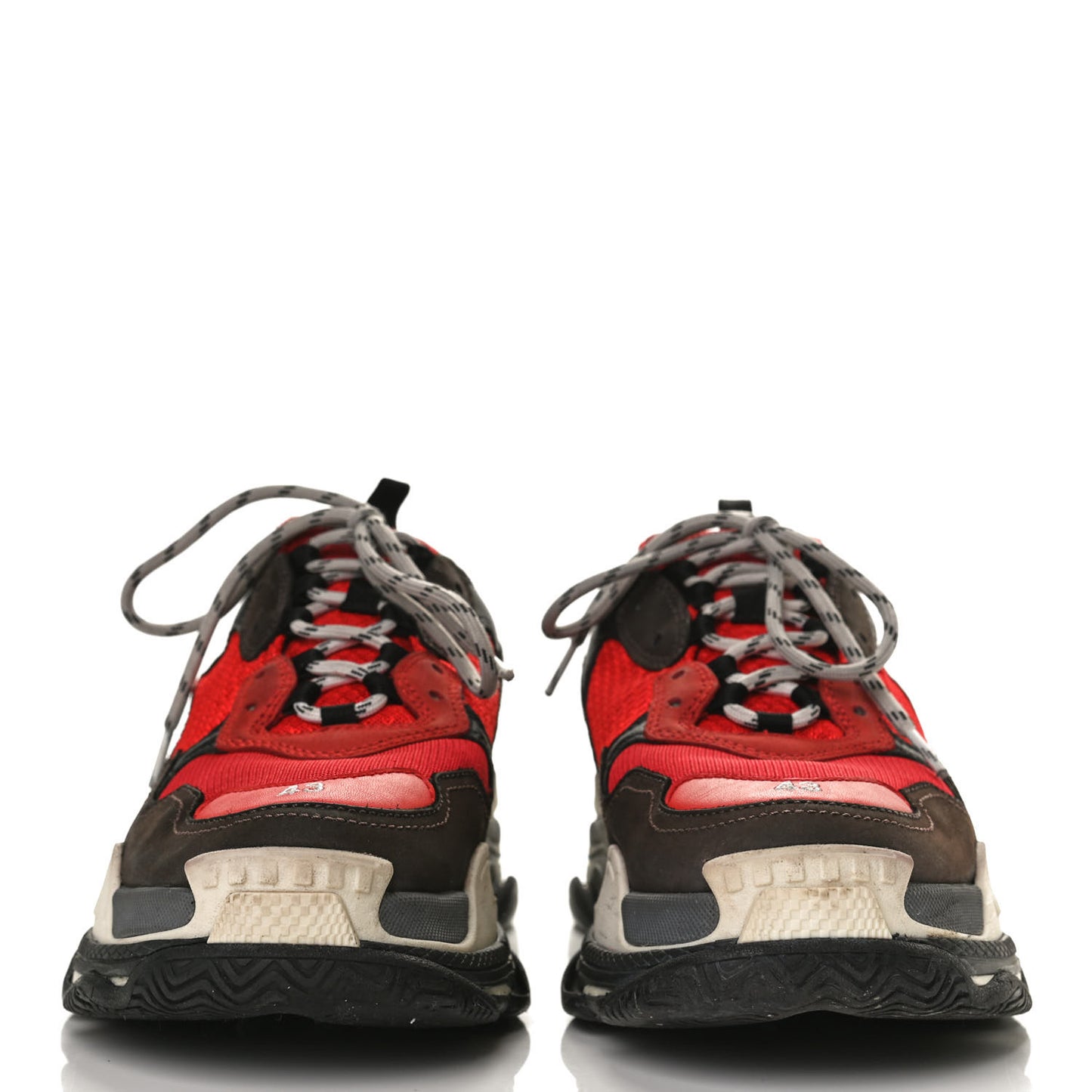Fabric Mesh Mens Triple S Sneakers 43 Rouge Black