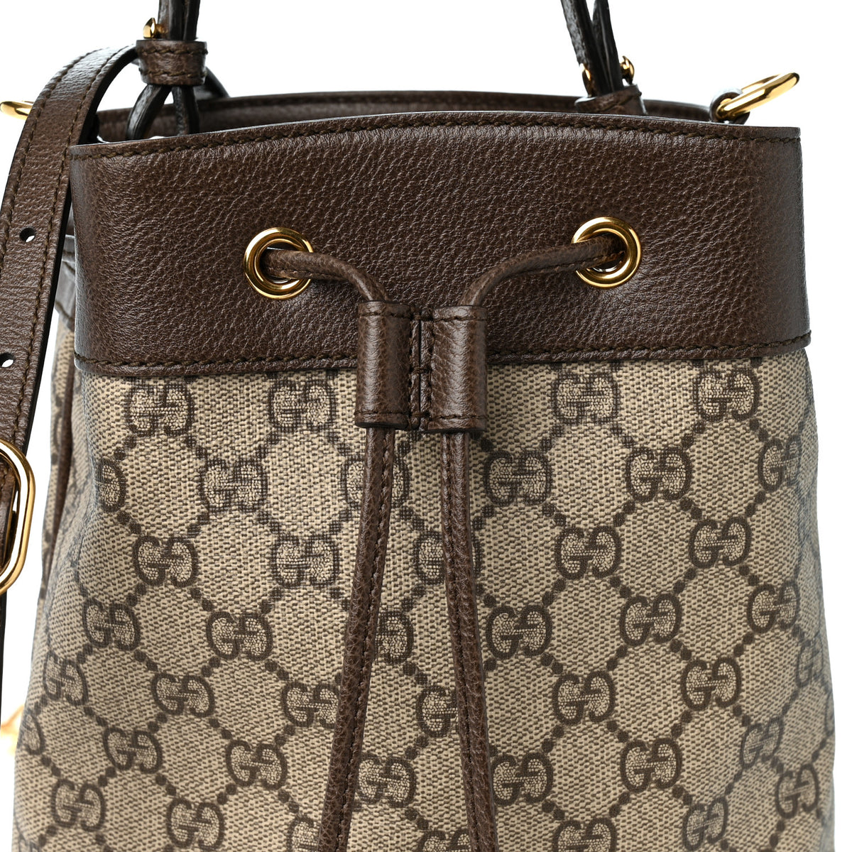 Gucci GG Supreme Monogram Web Small Ophidia Bucket Bag Brown 8 of 10