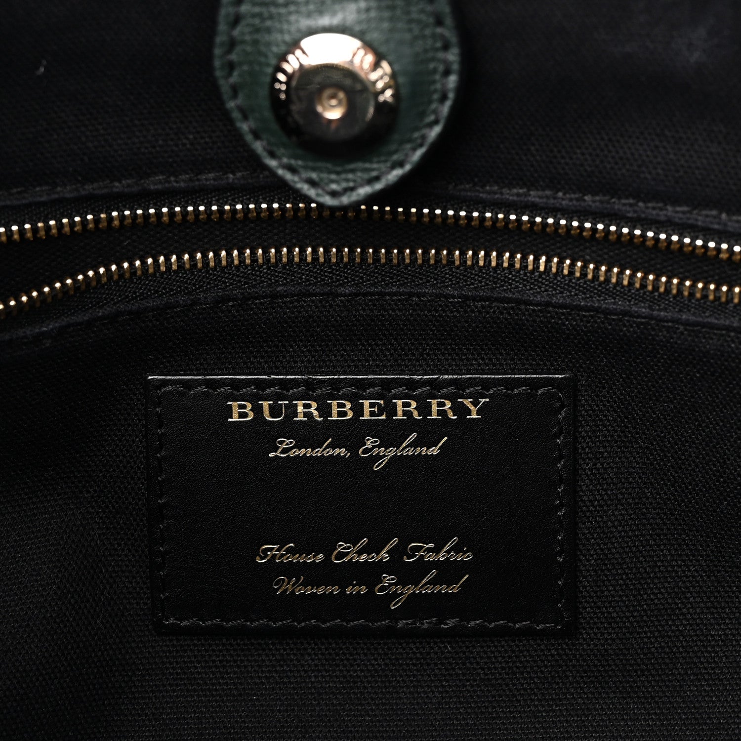 Burberry Derby Calfskin House Check Large Banner Tote Dark Bottle Green 6 of 10