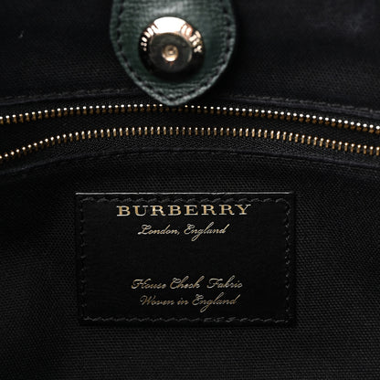 Burberry Derby Calfskin House Check Large Banner Tote Dark Bottle Green 6 of 10