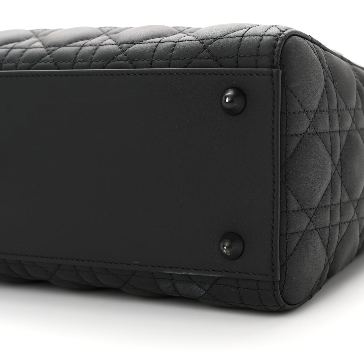 Ultra Matte Calfskin Cannage Large Lady Dior Black