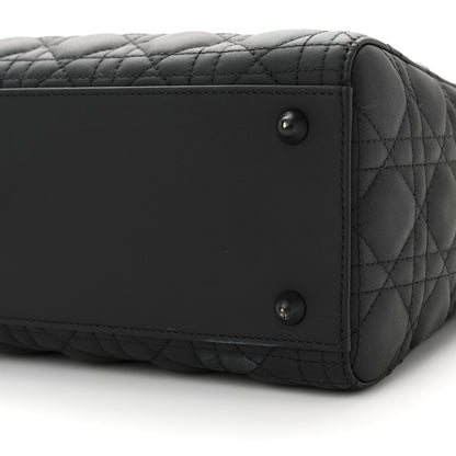 Christian Dior Ultra Matte Calfskin Cannage Large Lady Dior Black 9 of 12