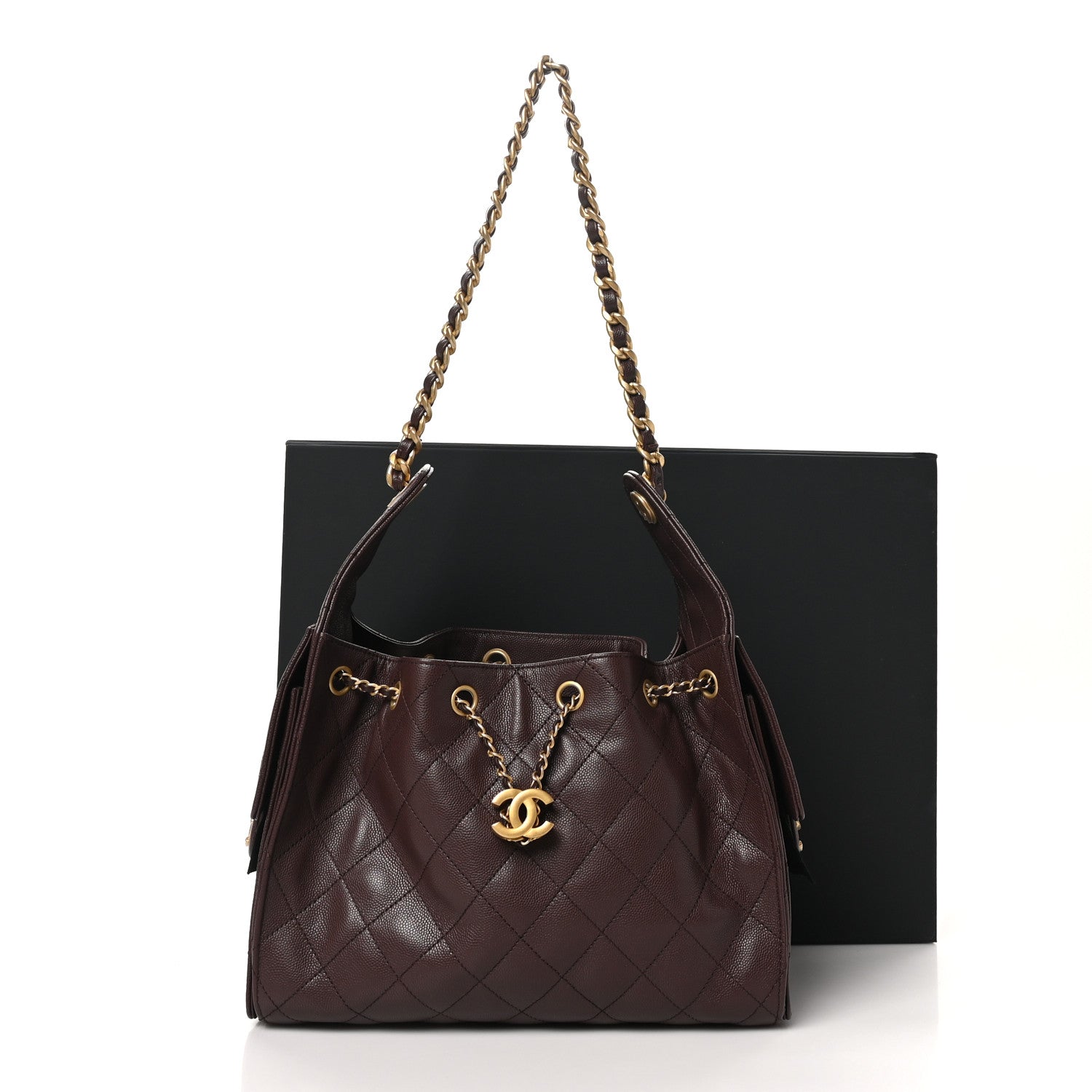 Chanel Caviar Quilted Small Chanel 25 Handbag Dark Brown 1664969