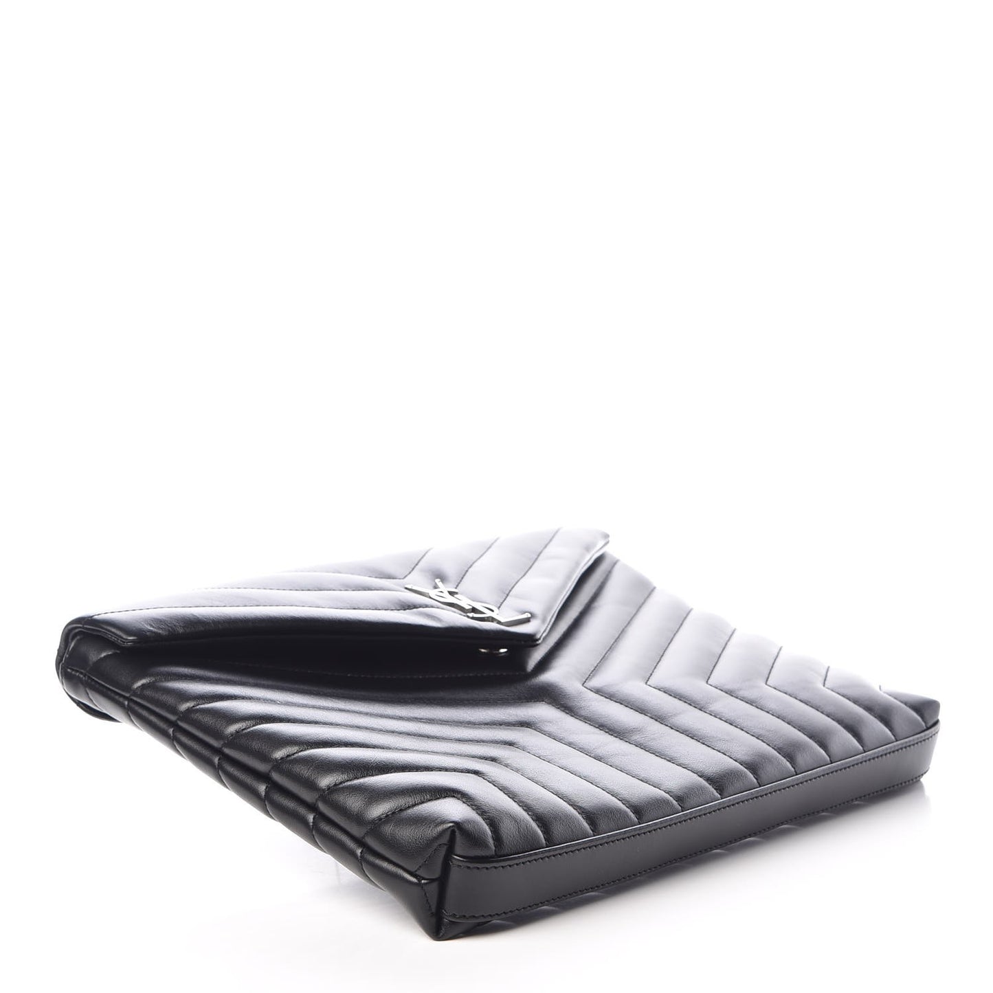 Calfskin Y Quilted Monogram Loulou Document Holder Black