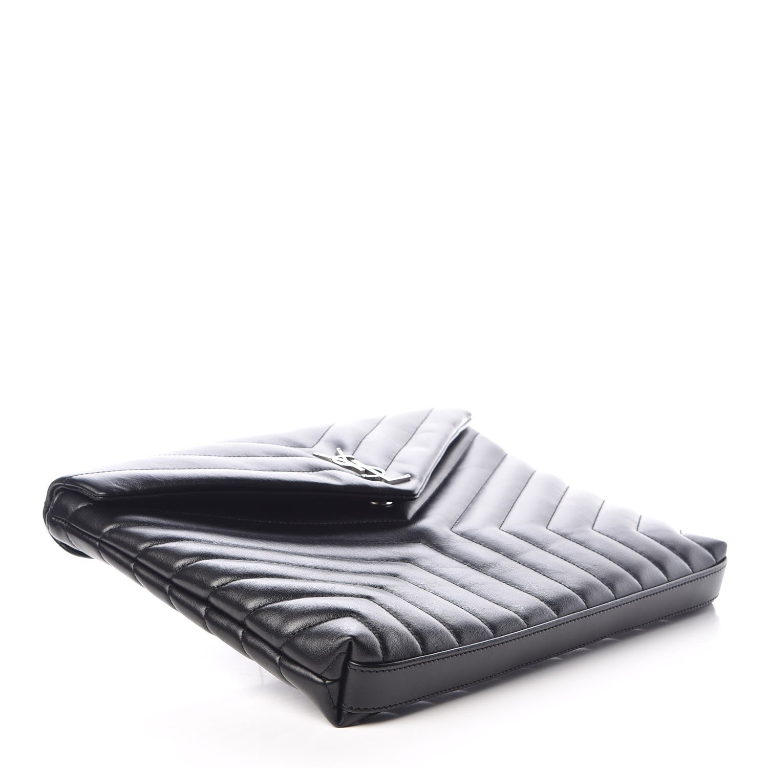 Saint Laurent Calfskin Y Quilted Monogram Loulou Document Holder Black 4 of 8