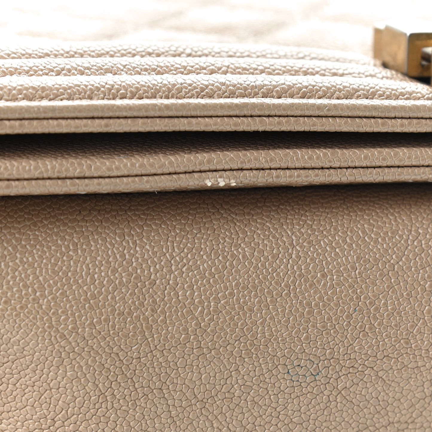 Caviar Quilted Medium Boy Flap Beige