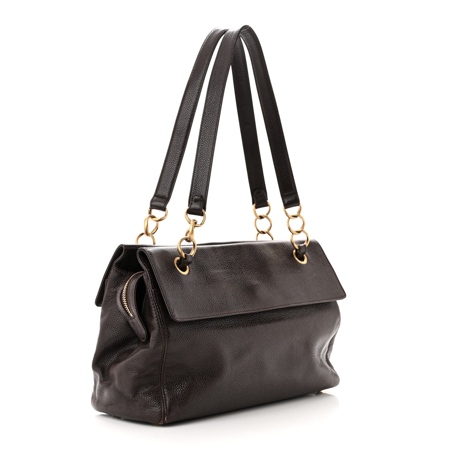 Chanel Caviar Flap Shoulder Bag Brown 3 of 16