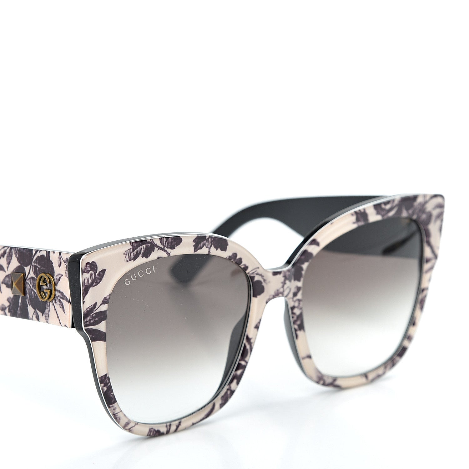 Gucci Acetate Herbarium Print Square Frame Sunglasses GG0059S White 7 of 7
