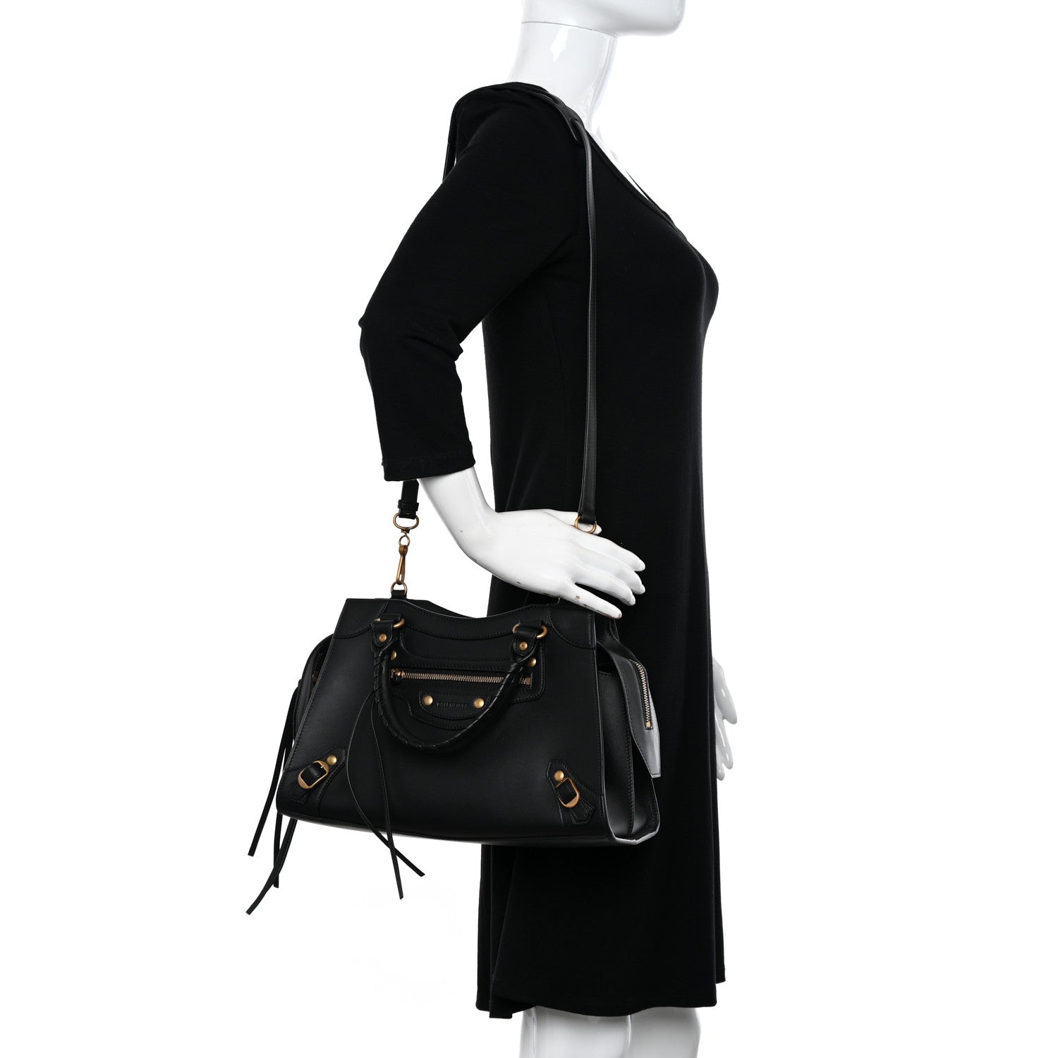 Balenciaga Smooth Calfskin Neo Classic Brass Hardware S City Black 2 of 12