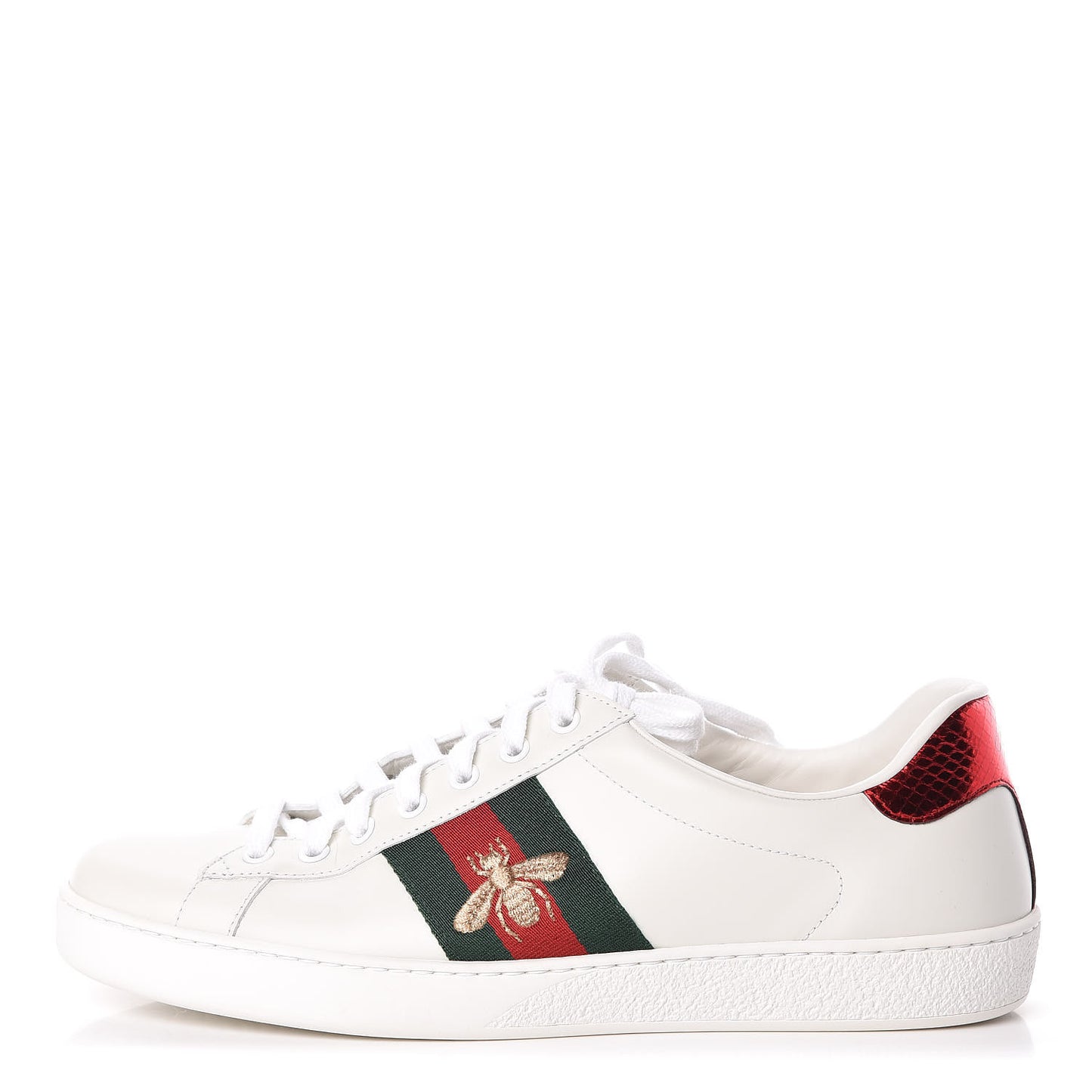 Miro Soft Calfskin Laminated Ayers Web Bee Embroidered Mens Ace Sneakers 9.5 White Green