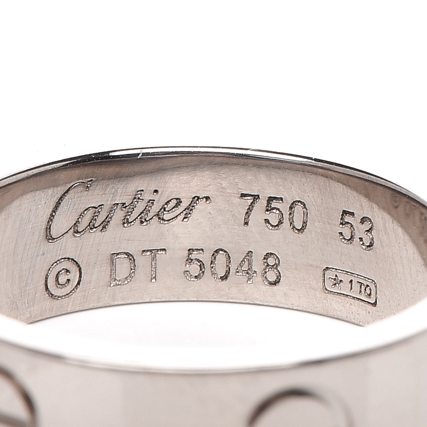 18K White Gold 5.5mm LOVE Ring 53 6.25