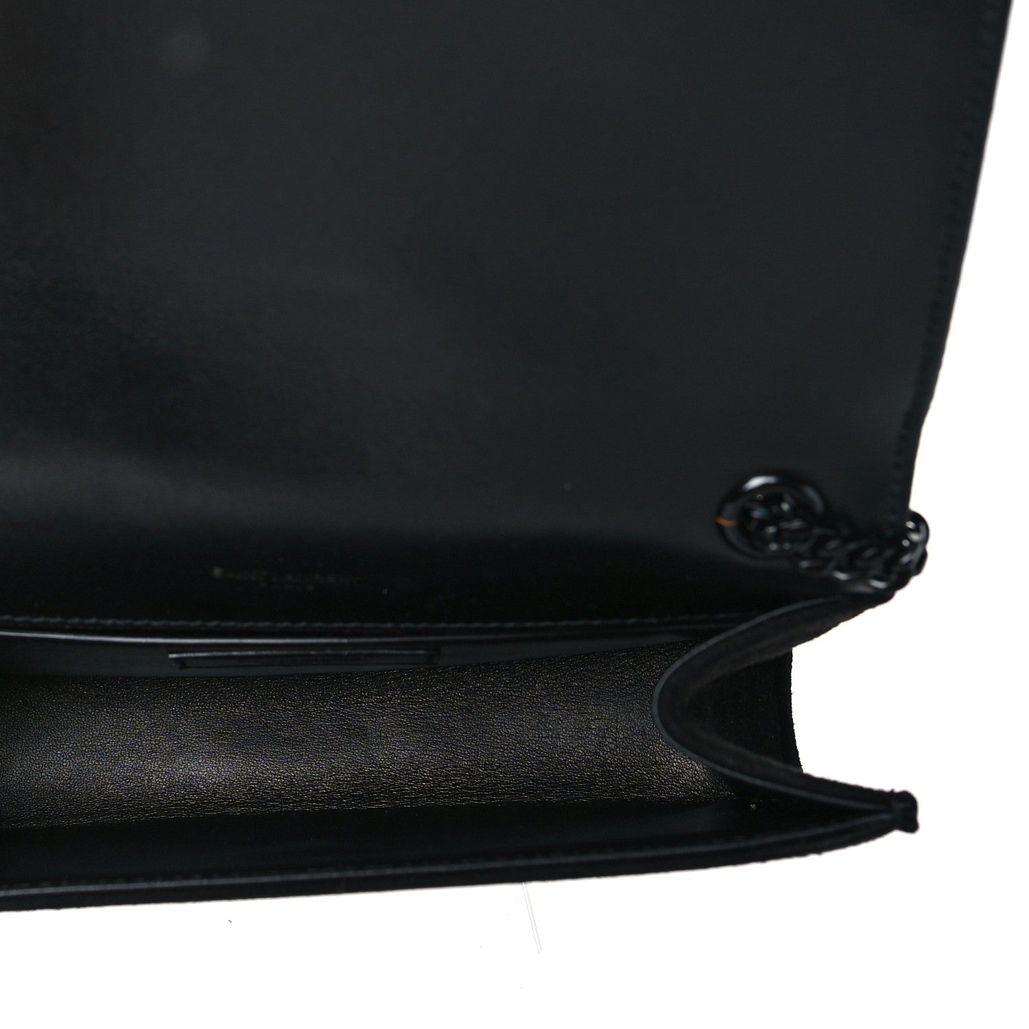 Saint Laurent Paillette Suede Monogram Kate Chain Wallet Pink Black 5 of 9