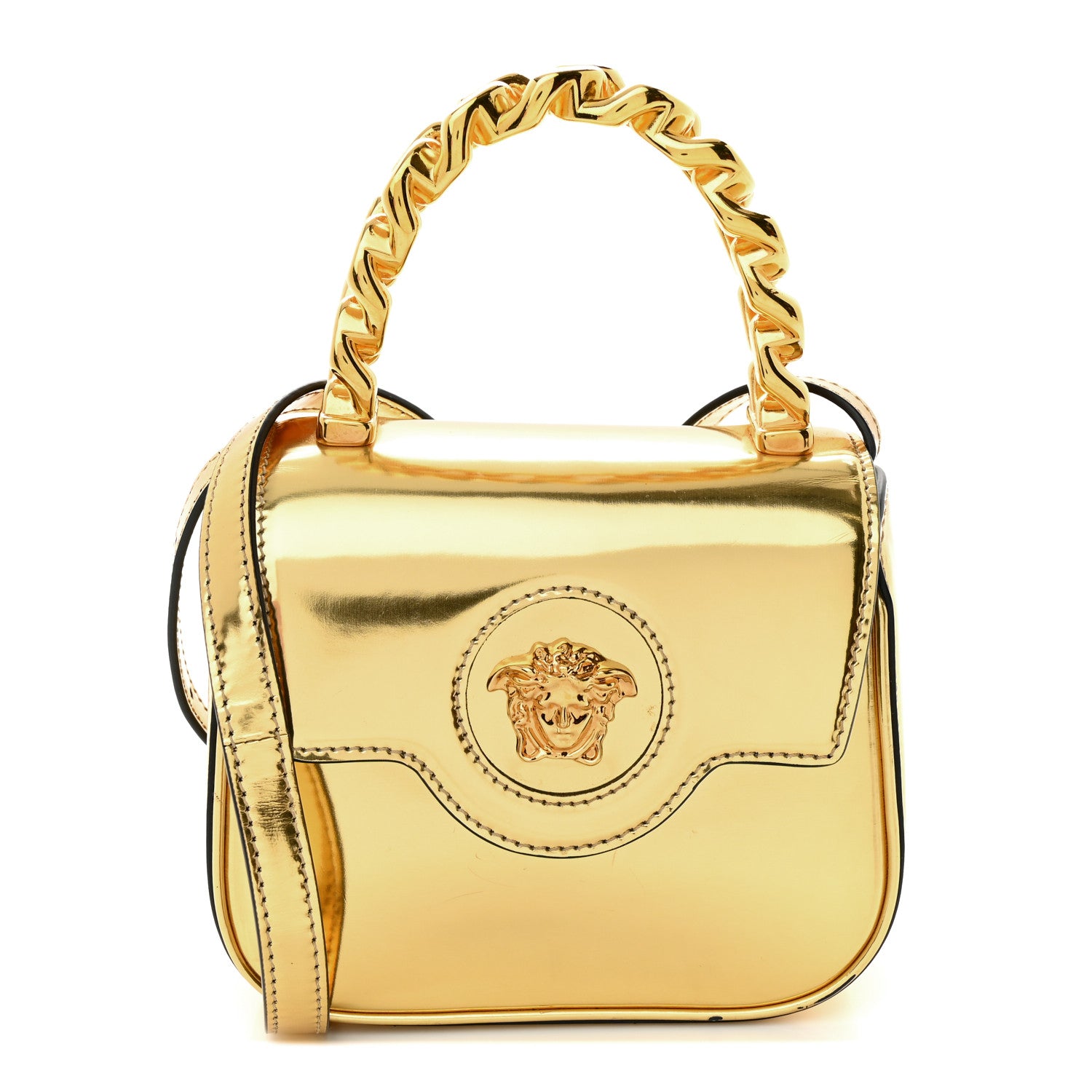 Versace Metallic Calfskin Mini La Medusa Bag Gold 1 of 17