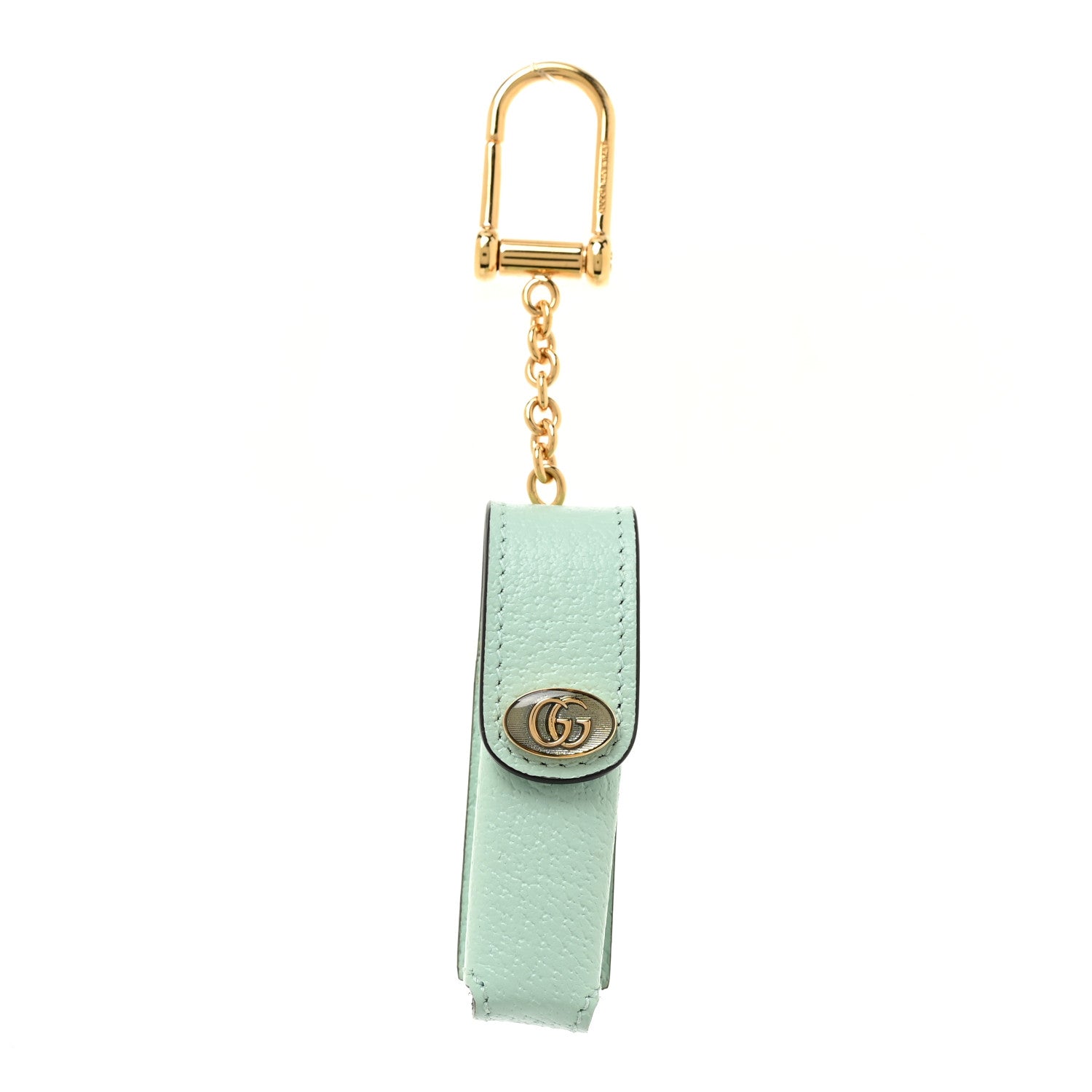 Gucci Textured Calfskin Enamel Single Porte Rouges Keychain Water Green 1 of 7
