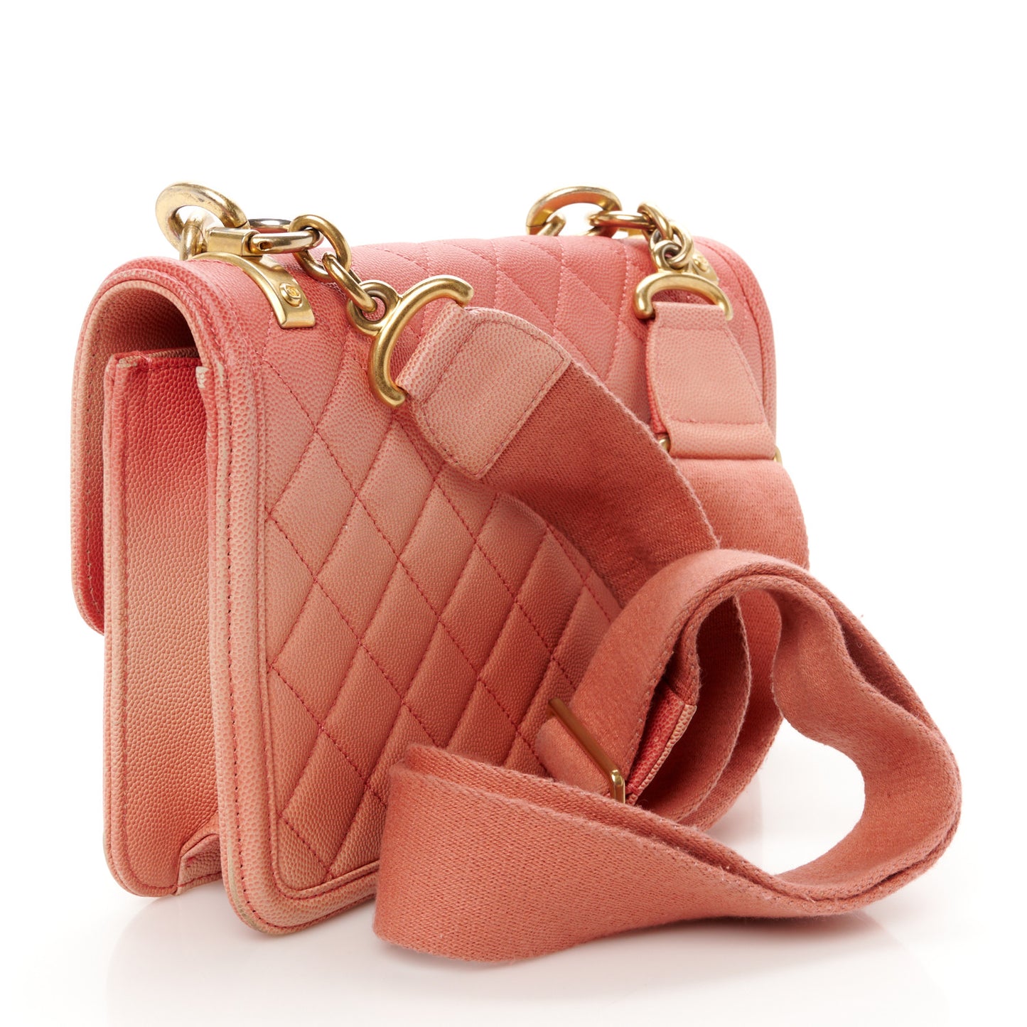 Caviar Quilted Medium Sunset On The Sea Flap Coral
