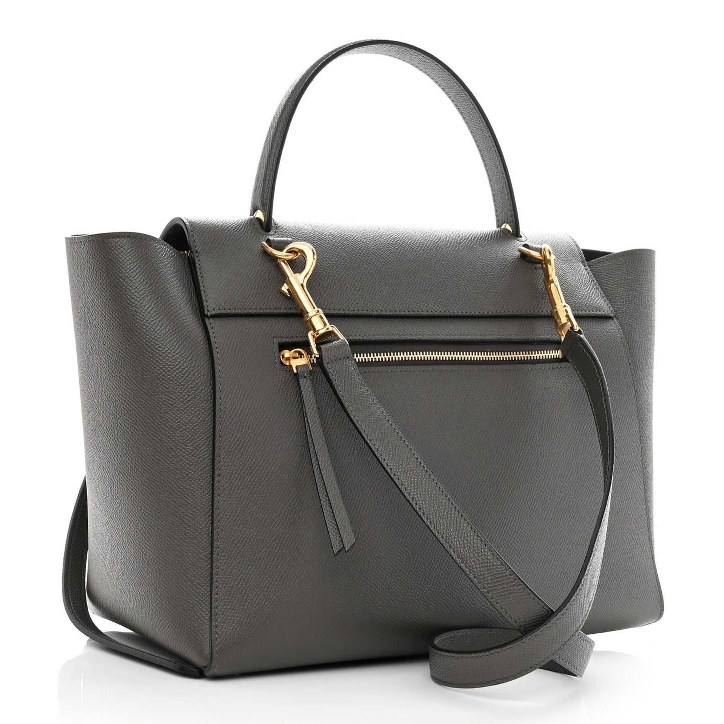 Grained Calfskin Mini Belt Bag Grey