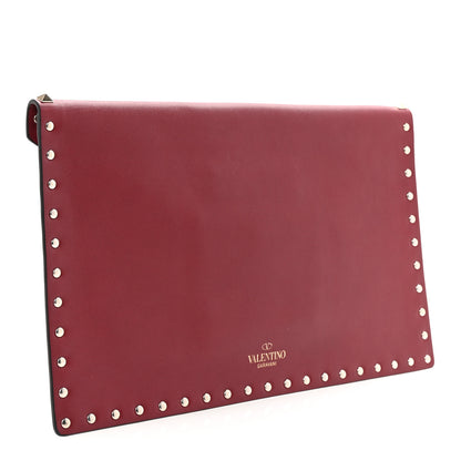 Valentino Garavani Vitello Large Rockstud Envelope Clutch Rubino 3 of 6