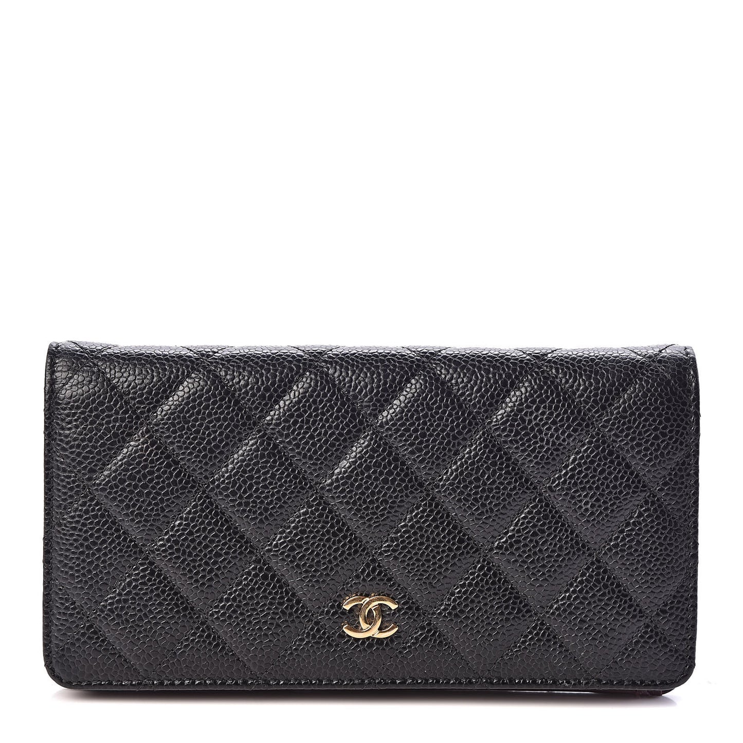 Caviar Quilted Yen Wallet Black