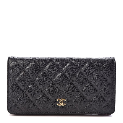 Chanel Caviar Quilted Yen Wallet Black 1 of 8