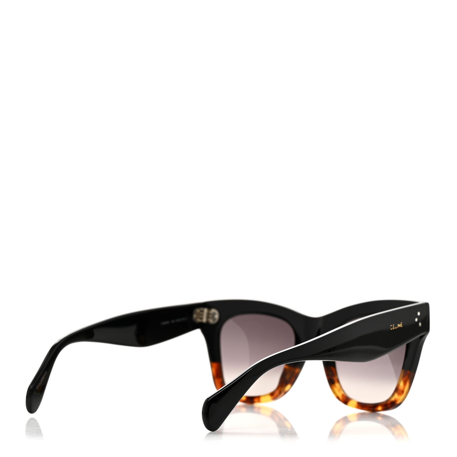 Celine Acetate Polarized Cat Eye Sunglasses CL4004IN Havana Black 4 of 7