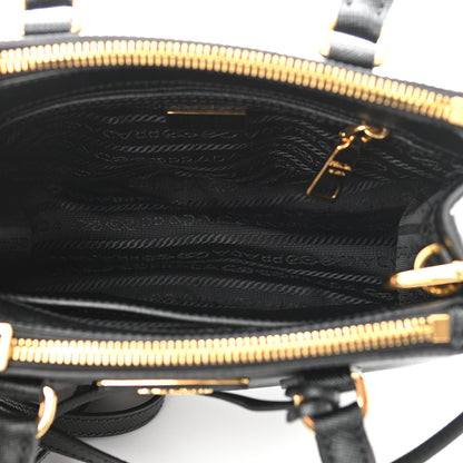 Prada Saffiano Lux Mini Galleria Double Zip Tote Black 5 of 10