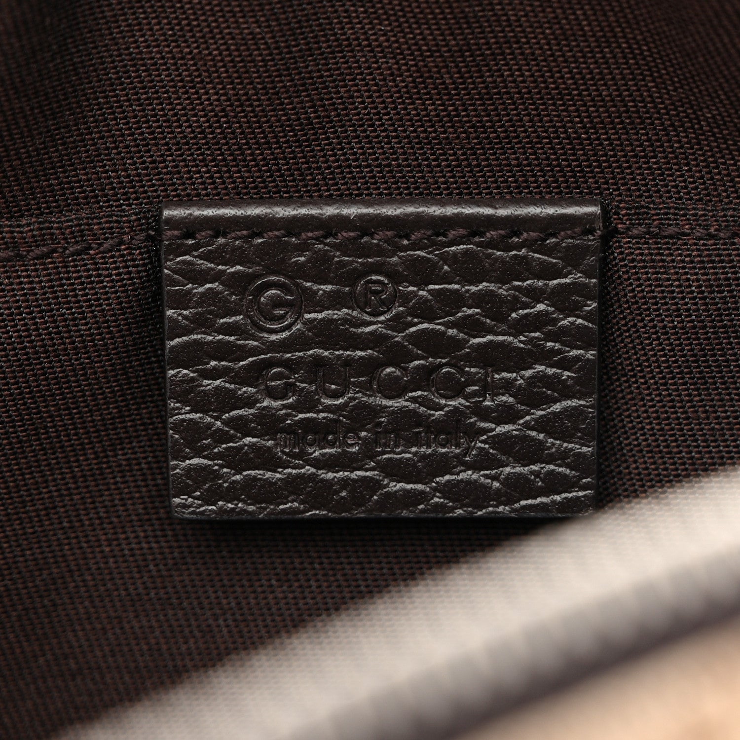Gucci Monogram Dollar Calfskin Belt Bag Beige Ebony Testa di Moro Marrone Scuro 6 of 11