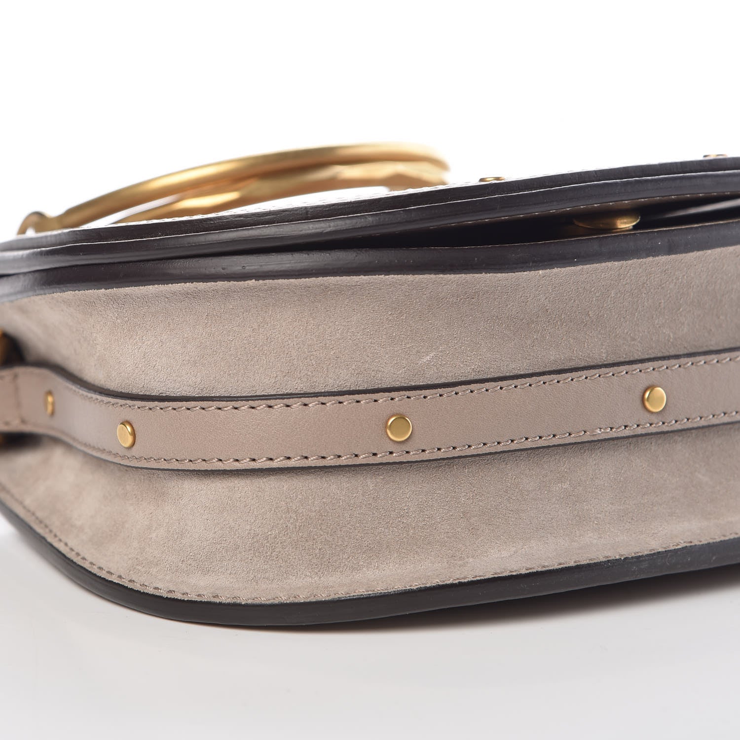 Chloe Calfskin Suede Small Nile Bracelet Bag Motty Grey 8 of 9