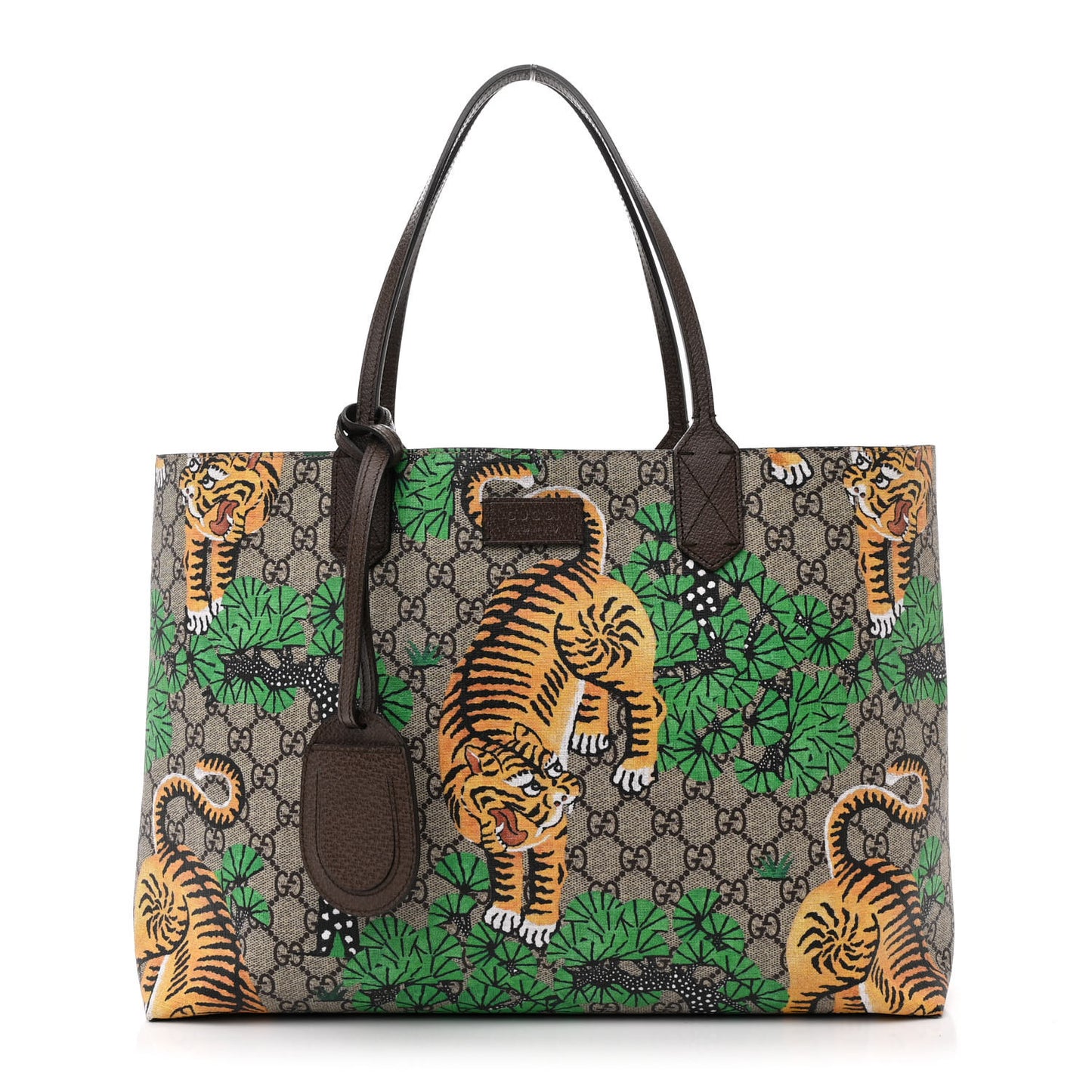 GG Supreme Monogram Bengal Medium Shopping Tote Beige Yard