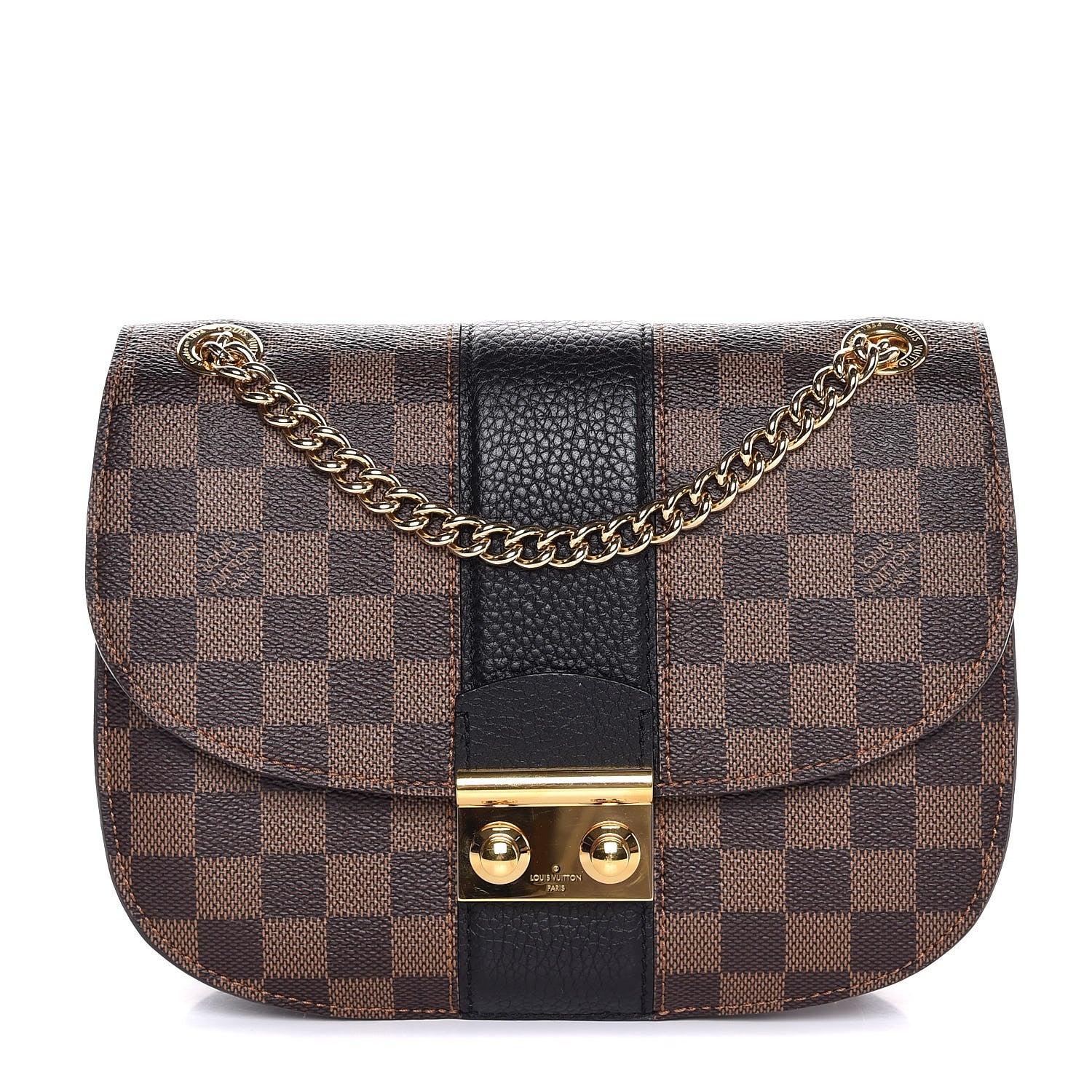 Louis Vuitton Damier Ebene Cuir Taurillon Wight Black 1 of 8