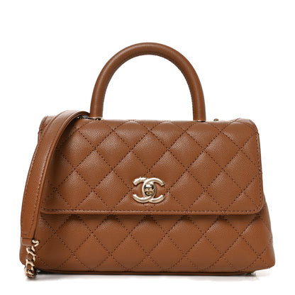 Chanel Caviar Quilted Mini Coco Handle Flap Brown 1 of 11