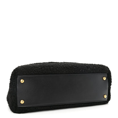 Chanel Shearling Lambskin Medium Coco Handle Flap Black 4 of 14