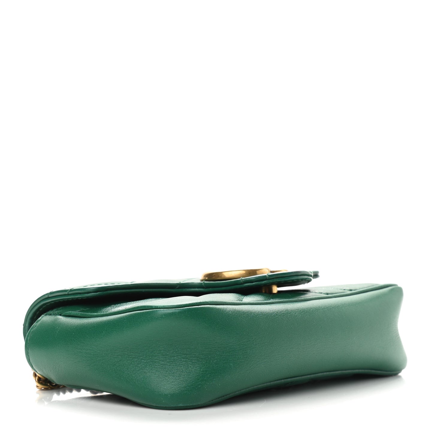 Calfskin Matelasse Super Mini GG Marmont Shoulder Bag Emerald Green