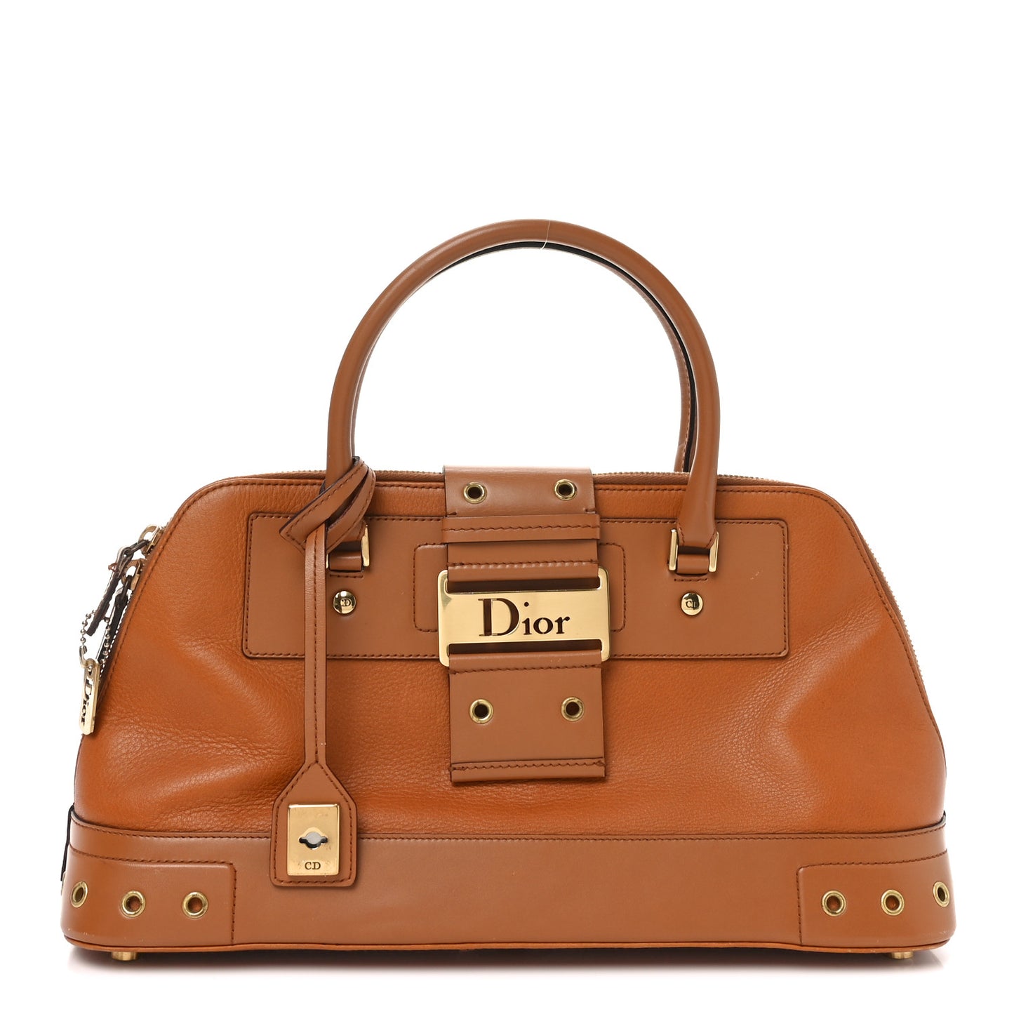 Grained Calfskin Street Chic Top Handle Bag Brown