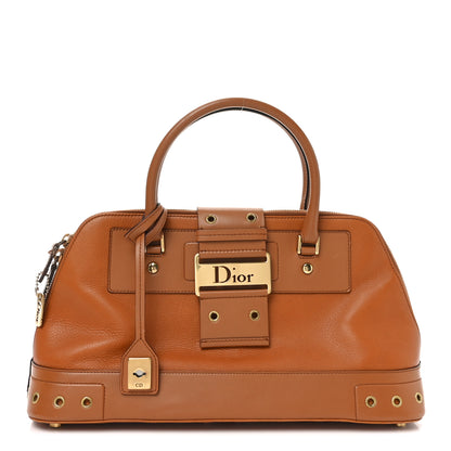 Christian Dior Grained Calfskin Street Chic Top Handle Bag Brown 1 of 10